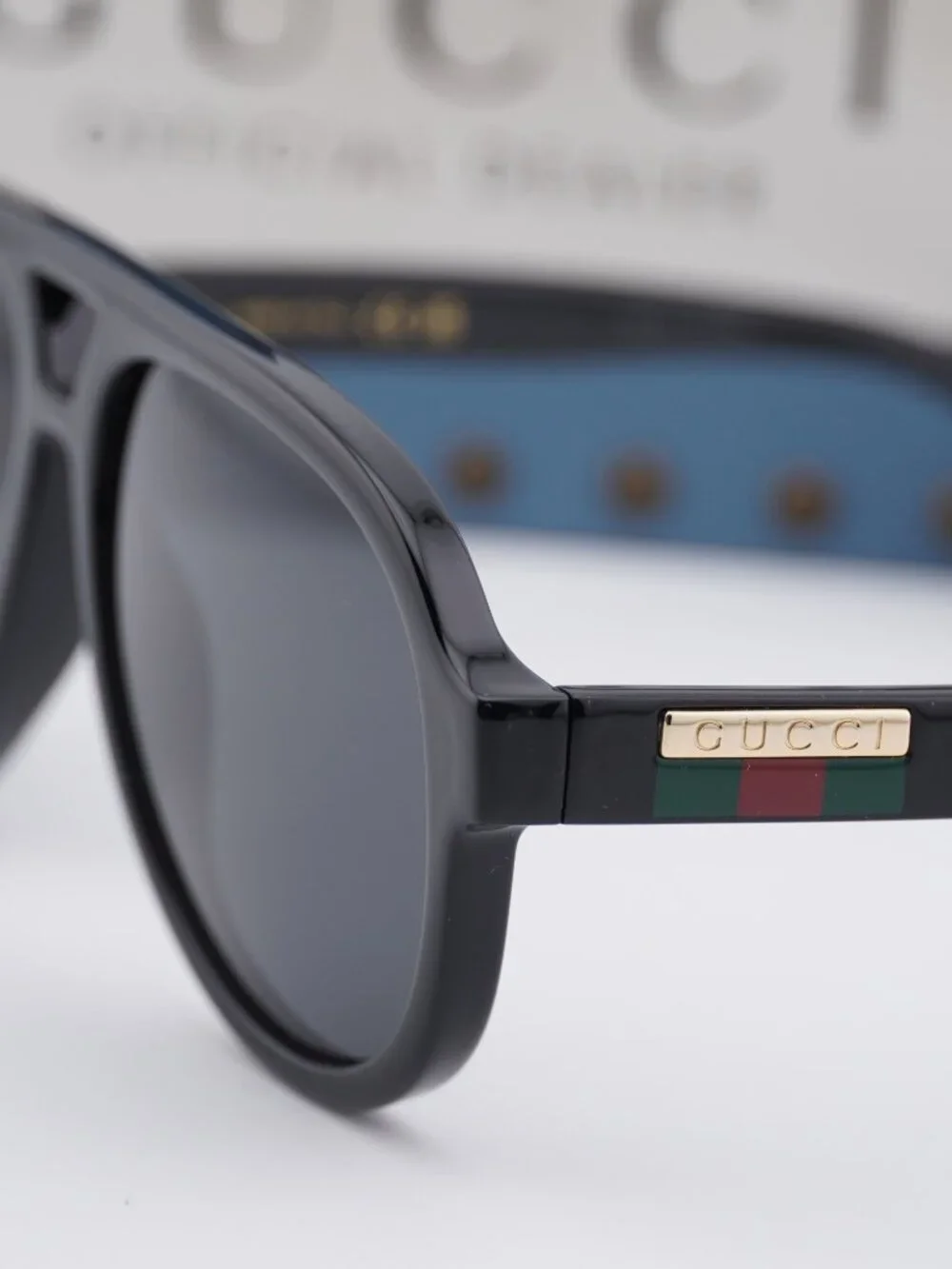 Gucci GG0767S 001 Aviator Men Sunglasses - Black / Grey